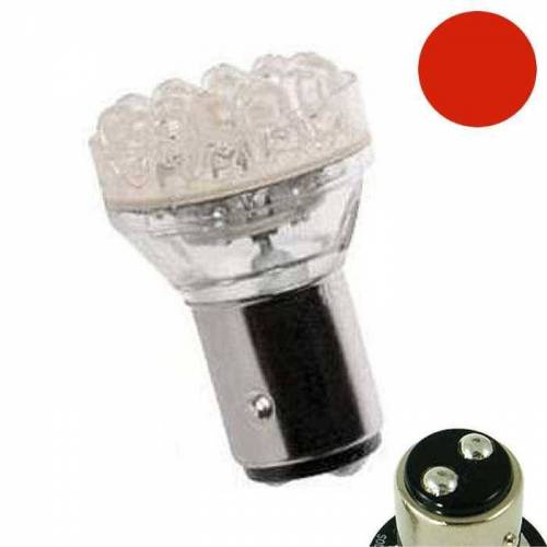2 Ampoules BAY15D 18 Leds Rouges 12v 21/5w