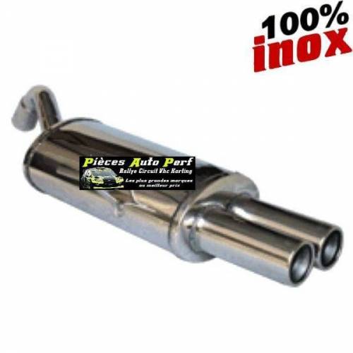 Silencieux échappement Inox 2 sorties Rondes diamètre 80mm Fiat Grande Punto 1l4 Abarth T-Jet
