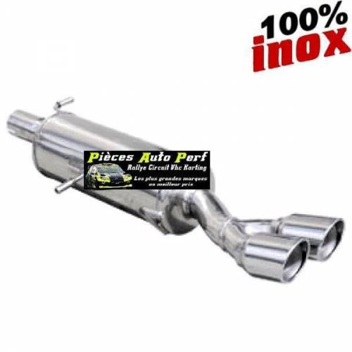 Silencieux échappement Inox 2 sorties Racing diamètre 80mm Fiat Grande Punto 1l4 Abarth T-Jet