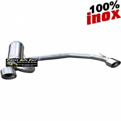 Silencieux échappement Inox 1 sortie D+G ovale diamètre 120x80mm Fiat Grande Punto 1l9 16v M-Jet