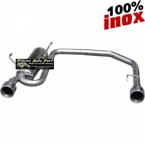 Silencieux échappement Duplex Inox 1 sortie Ronde D+G diamètre 102mm Fiat Punto 1l4 GT Turbo