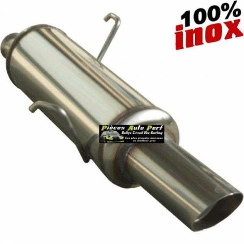 Silencieux échappement Inox 1 sortie Racing diamètre 90mm Fiat Panda 1l4 16v