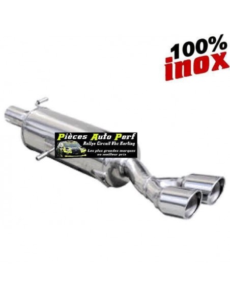 Silencieux échappement Inox 2 sorties X-Race diamètre 80mm Skoda Fabia 1l4 TSi RS 180cv