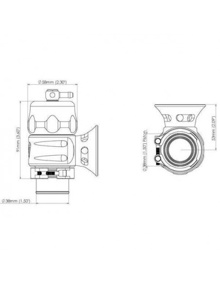 Turbo valve Universel à circuit ouvert TURBOSMART Supersonic Noir
