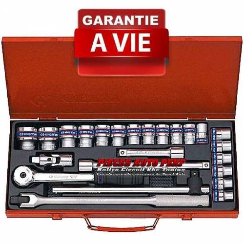 Coffret 21 pièces Douilles métriques 6 pans carré 1/2