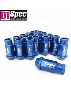 20 Ecrous de roue coniques ouverts Alu Bleu Filetage 12x125