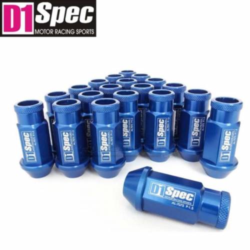 20 Ecrous de roue coniques ouverts Alu Bleu Filetage 12x150