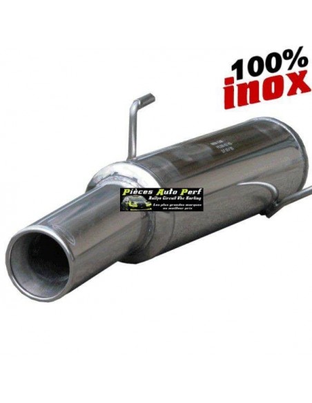 Silencieux échappement arrière Inox 1 sortie Ronde Diamètre 102mm PEUGEOT 206 1l4 année 2001 et après