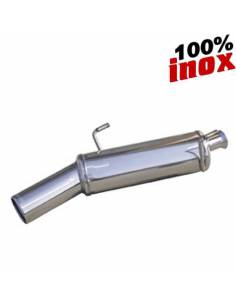 Silencieux échappement arrière Inox 1 sortie Ronde Diamètre 102mm PEUGEOT 206 1l4 année 2001 et après 2