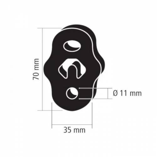 Silentbloc d'échappement Universel caoutchouc cotes