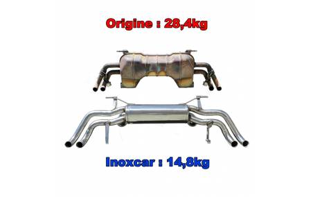 Silencieux racing droite + gauche en 100% Inox pour 
AUDI R8 4l2 V8 Quattro 430cv poids