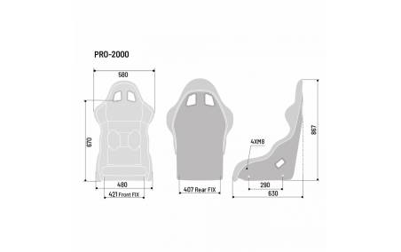 Siège baquet FIA SPARCO PRO 2000 QRT MARTINI Racing cotes