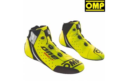 Bottines FIA Cuir OMP One Evo X R jaune fluo