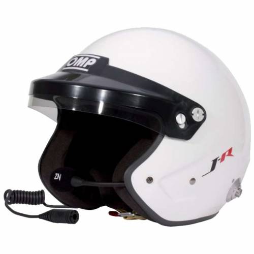 Casque jet FIA Hans OMP J-Rally Blanc
