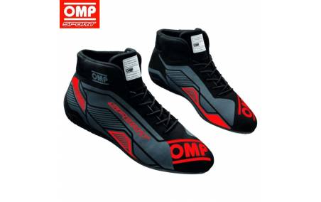 Bottines FIA microfibre OMP Sport noir/rouge