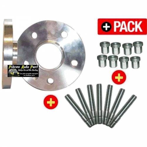 Pack Elargisseurs de voie Alu Double centrage 5 Trous Epaisseur 16mm + Goujons + Ecrous plats