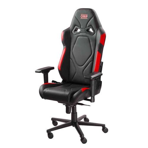 Siège de bureau Simili Cuir OMP GS Noir/Rouge