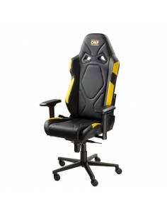 Siège de bureau Simili Cuir OMP GS Noir/Jaune