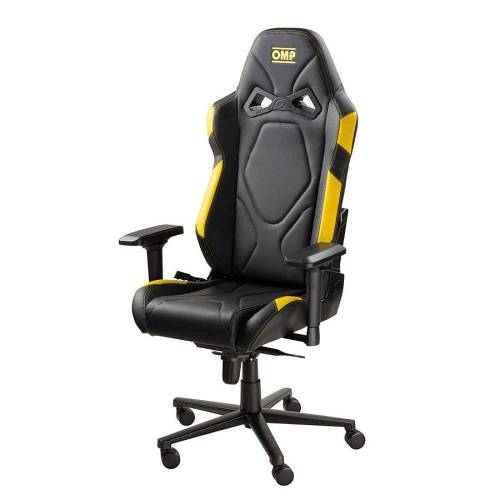 Siège de bureau Simili Cuir OMP GS Noir/Jaune