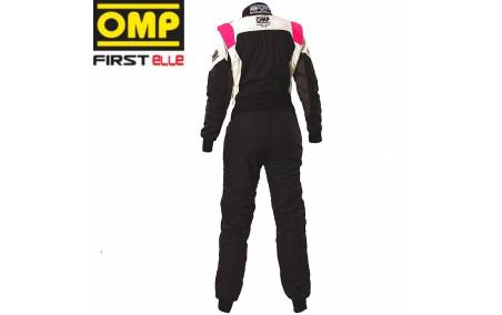 Combinaison Femme FIA OMP First Elle noir/fuschia dos