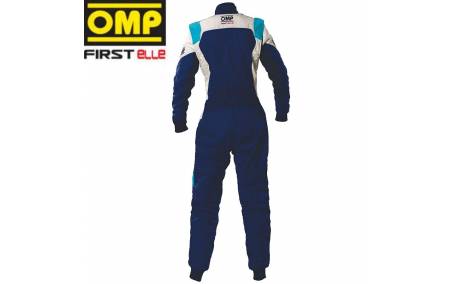 Combinaison Femme FIA OMP First Evo Elle noir/bleu dos