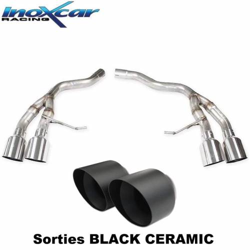 Terminal racing inox sans silencieux sorties Racing Black 2x100 PORSCHE Macan S TDi