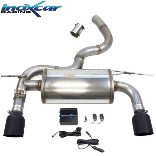 Silencieux échappement Inox avec valve sorties D+G Racing Black 100mm Audi TT 8S 45TFSi 2l0 Quattro