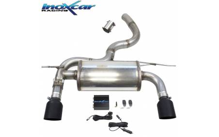 Silencieux échappement Inox avec valve sorties D+G Racing Black 100mm Audi TT 8S 45TFSi 2l0 Quattro