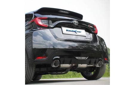 Silencieux échappement Inox sorties D+G Racing 100mm Toyota Yaris GR 1l6 Tube 65mm sur véhicule