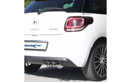 Silencieux échappement Inox sorties Racing 2x80mm DS3 1l6 16v Turbo sur véhicule