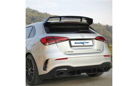 Terminal racing Inox sans silencieux Mercedes A35 AMG sur véhicule