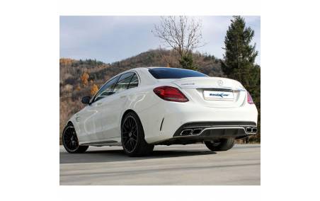 Silencieux échappement Inox avec valves Mercedes C63 AMG S sur véhicule