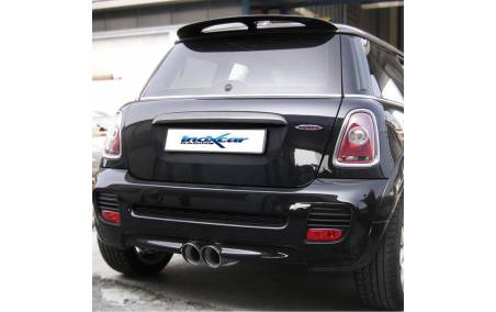 Silencieux échappement Inox sorties X-Race 2x80mm Mini Cooper S Works R56 211cv sur véhicule