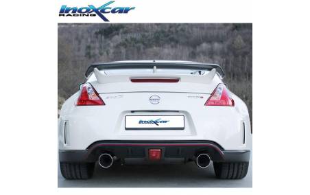 Silencieux échappement Inox sorties D+G Racing 114mm Nissan 370 Z sur véhicule