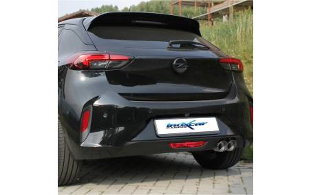 Silencieux échappement Inox sortie Racing 2x80mm Opel Corsa F 1l2 T GS-Line sur véhicule