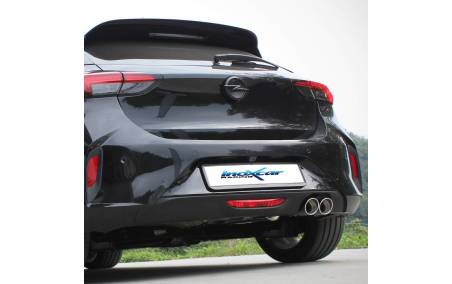 Silencieux échappement Inox sortie X-Race 2x80mm Opel Corsa F 1l2 T GS-Line sur véhicule