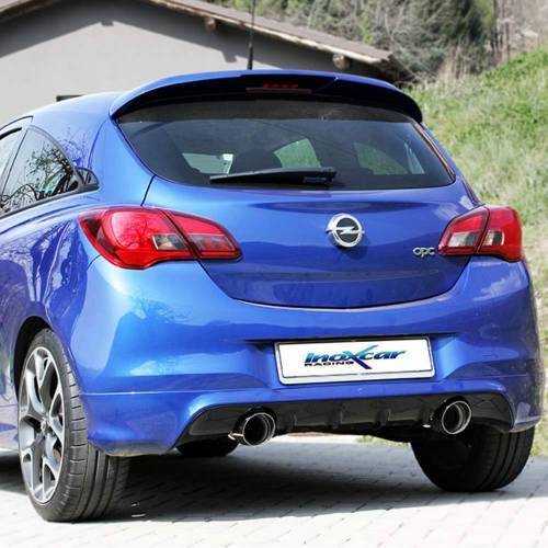 Silencieux échappement Inox sortie Racing D+G 102mm Opel Corsa E OPC sur véhicule
