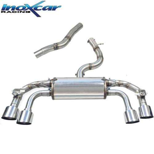 Silencieux échappement Inox 2x2 sorties Racing avec valve Volkswagen Golf 8 R 333cv