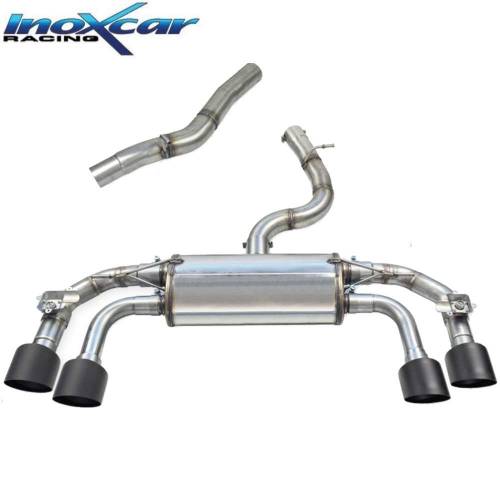 Silencieux échappement Inox 2x2 sorties Racing Black avec valve Volkswagen Golf 8 R 333cv