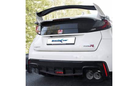 Silencieux échappement Inox 2x2 sorties Racing Black Honda Civic Type-R 310cv sur véhicule
