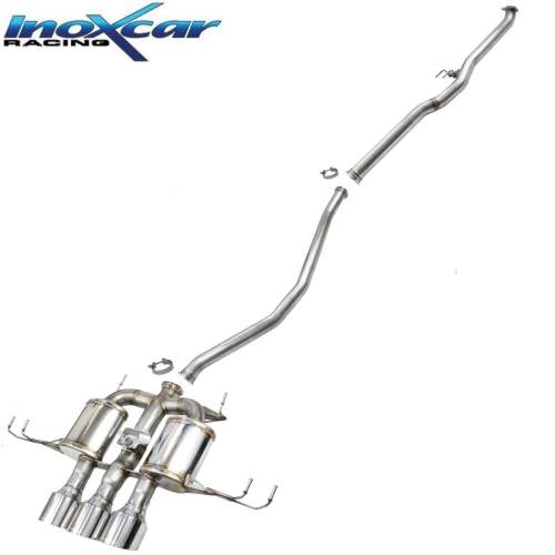 Ligne échappement Inox 70mm 3 sorties Racing + valve Honda Civic Type-R FL5 329cv