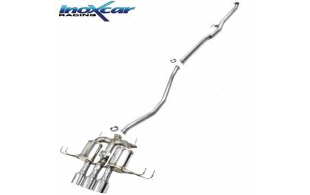 Ligne échappement Inox 70mm 3 sorties Racing + valve Honda Civic Type-R FL5 329cv