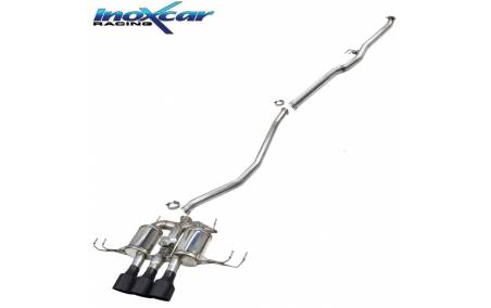 Ligne échappement Inox 70mm 3 sorties Racing Black + valve Honda Civic Type-R FL5 329cv