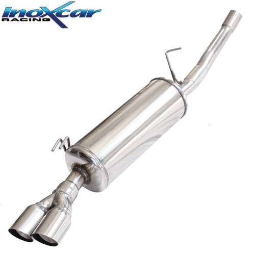 Silencieux échappement Inox 2 sorties Racing 70mm Fiat Barchetta 1l8