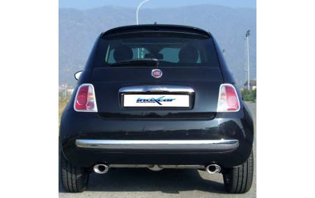 Silencieux échappement duplex Inox sorties ovales 120x80mm FIAT 500 1l4 16v sur véhicule