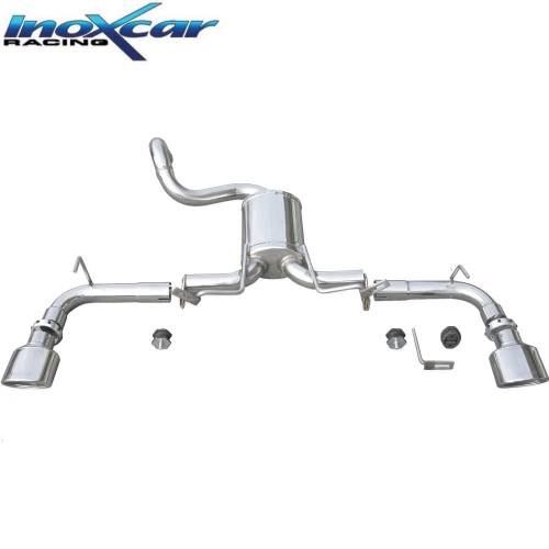 Silencieux échappement duplex Inox sorties ovales 120x80mm FIAT 500 1l4 16v