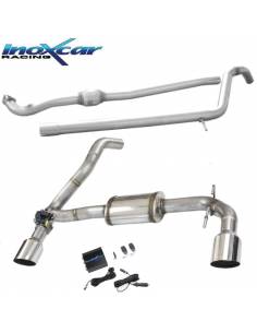 Ligne échappement Inox avec Silencieux duplex + valve sorties racing 102mm FIAT 500 Abarth 1l4 T-Jet