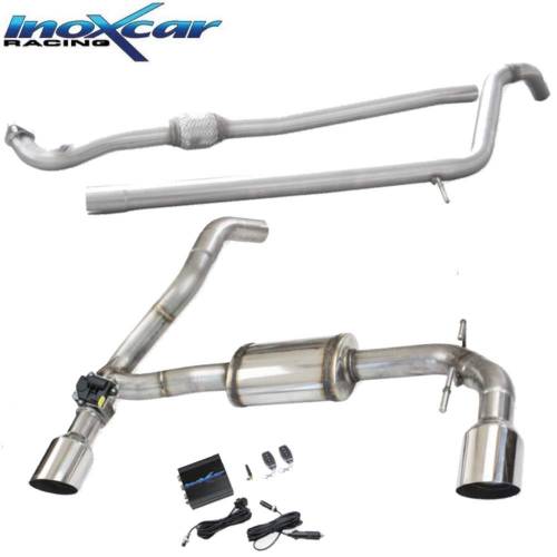 Ligne échappement Inox avec Silencieux duplex + valve sorties racing 102mm FIAT 500 Abarth 1l4 T-Jet