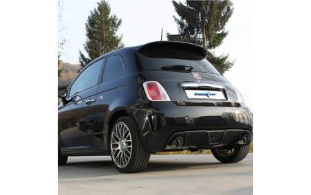Terminal échappement racing duplex Inox sorties 102mm FIAT 500 Abarth 1l4 T-Jet sur véhicule