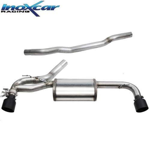 Silencieux échappement Inox + Valve sorties D+G Racing Black 100mm BMW F40 128 Ti